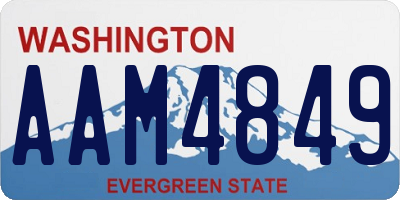 WA license plate AAM4849