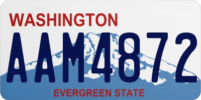 WA license plate AAM4872