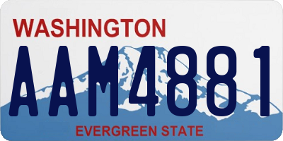 WA license plate AAM4881