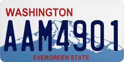 WA license plate AAM4901