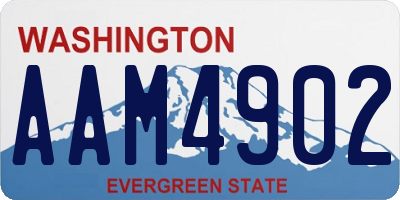 WA license plate AAM4902
