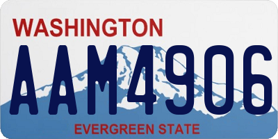 WA license plate AAM4906