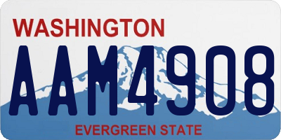 WA license plate AAM4908