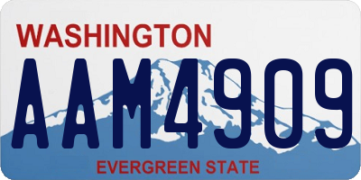 WA license plate AAM4909