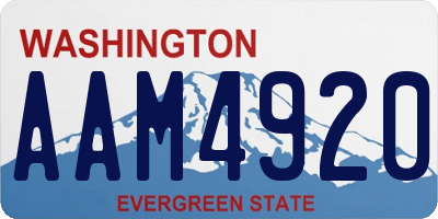 WA license plate AAM4920