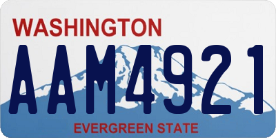 WA license plate AAM4921