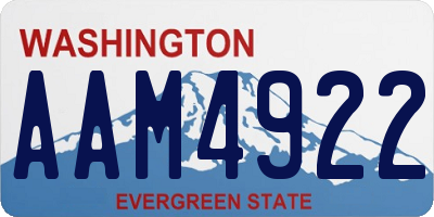 WA license plate AAM4922