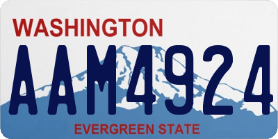 WA license plate AAM4924