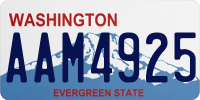 WA license plate AAM4925