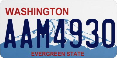 WA license plate AAM4930