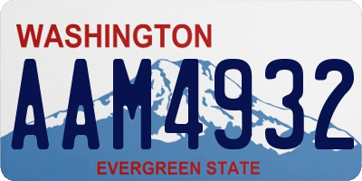 WA license plate AAM4932