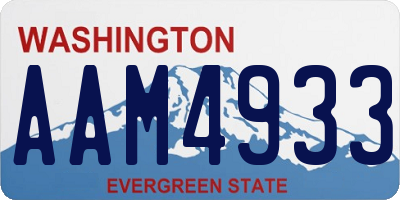 WA license plate AAM4933