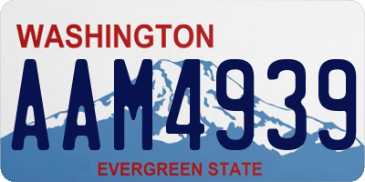 WA license plate AAM4939
