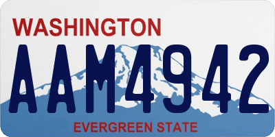 WA license plate AAM4942