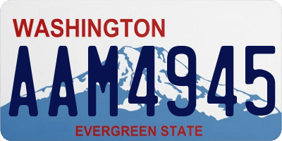 WA license plate AAM4945