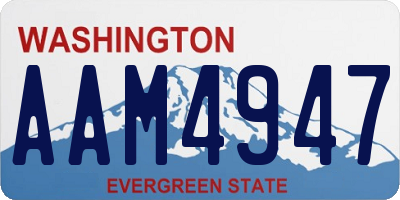 WA license plate AAM4947