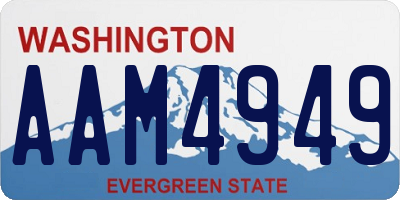 WA license plate AAM4949