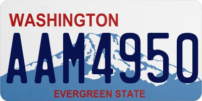 WA license plate AAM4950