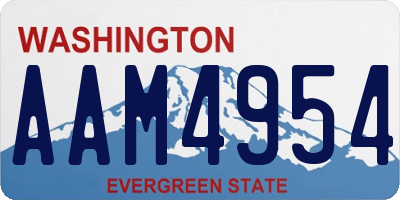 WA license plate AAM4954