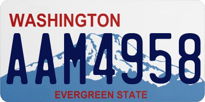 WA license plate AAM4958
