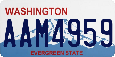 WA license plate AAM4959
