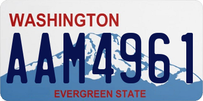 WA license plate AAM4961