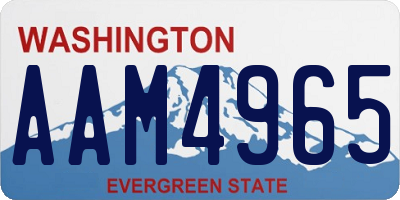 WA license plate AAM4965