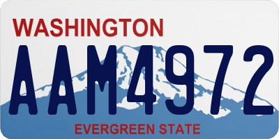 WA license plate AAM4972