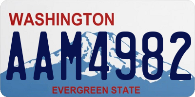 WA license plate AAM4982