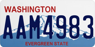 WA license plate AAM4983