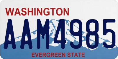 WA license plate AAM4985
