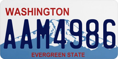 WA license plate AAM4986