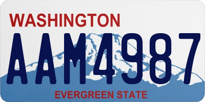 WA license plate AAM4987