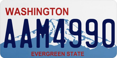 WA license plate AAM4990