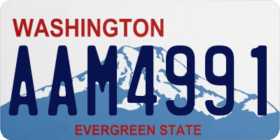 WA license plate AAM4991