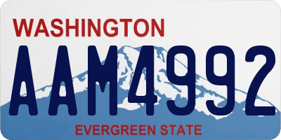 WA license plate AAM4992