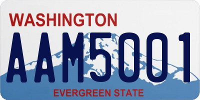 WA license plate AAM5001