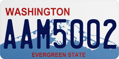 WA license plate AAM5002