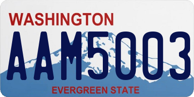 WA license plate AAM5003