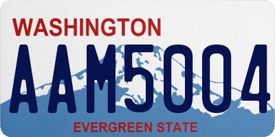 WA license plate AAM5004