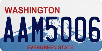 WA license plate AAM5006