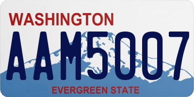 WA license plate AAM5007