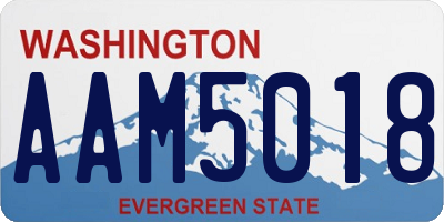 WA license plate AAM5018