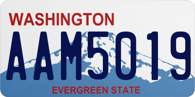 WA license plate AAM5019