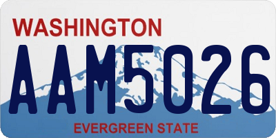 WA license plate AAM5026