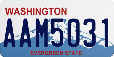 WA license plate AAM5031