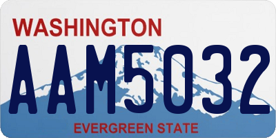 WA license plate AAM5032