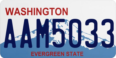 WA license plate AAM5033
