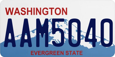 WA license plate AAM5040