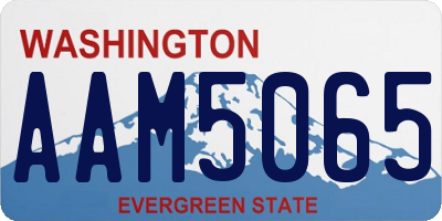 WA license plate AAM5065